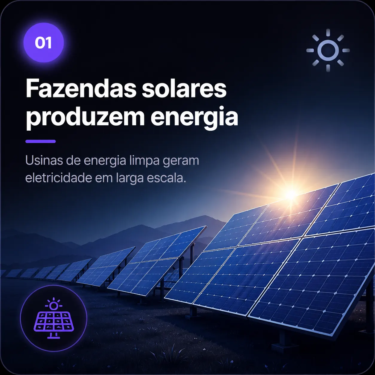 Fazendas solares produzem energia